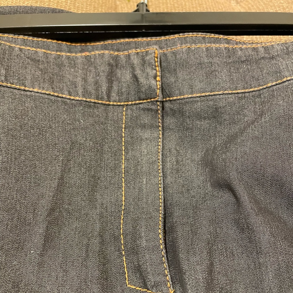 Devine Denim NY 20W skirt, with pockets and zipper. 37 inches long. Light denim.
